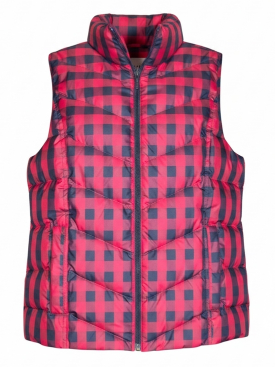 Lands' End Jackets & Blazers - 80% Down 20% Feather Fill Lands' End Red and Black Buffalo Check Puffer Vest